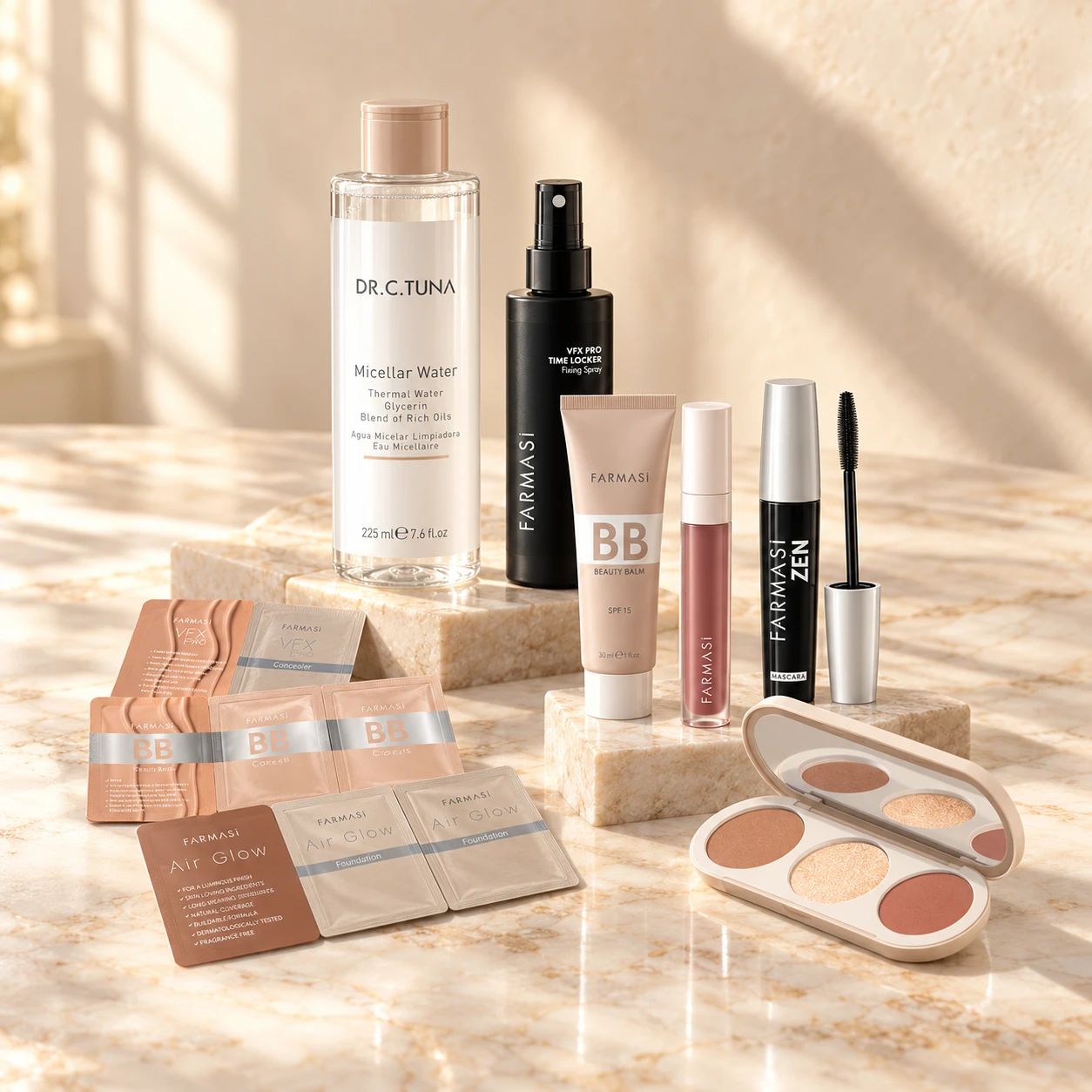 Make Up üdvözlőcsomag – illusztráció a Farmasi termékválogatásról